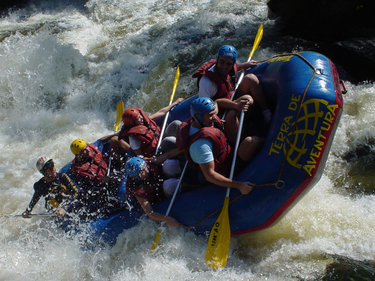 white-water rafting at Tutea Falls, New Zealand